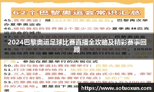 2024巴黎奥运足球比赛直播全攻略及精彩赛事回顾