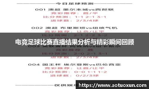 电竞足球比赛直播结果分析与精彩瞬间回顾