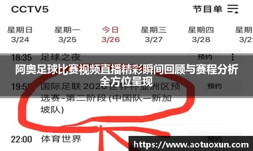 阿奥足球比赛视频直播精彩瞬间回顾与赛程分析全方位呈现