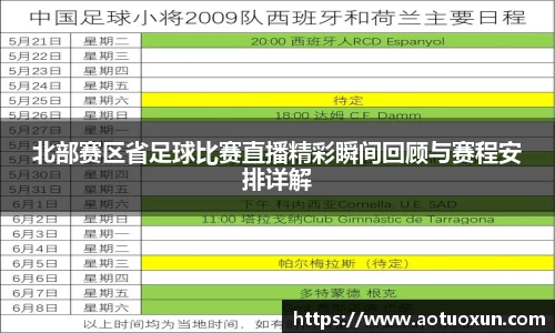 北部赛区省足球比赛直播精彩瞬间回顾与赛程安排详解