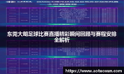 东莞大朗足球比赛直播精彩瞬间回顾与赛程安排全解析